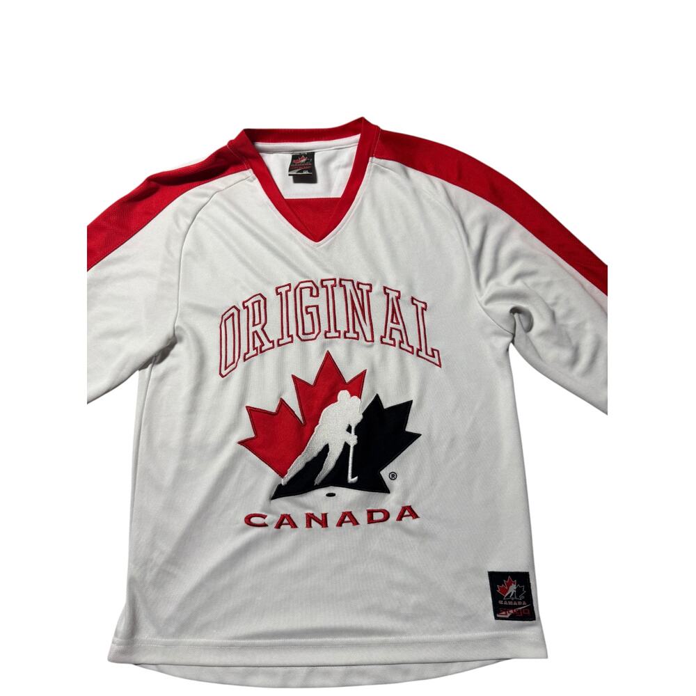 VTG Sogo Team Canada Ice Hockey Jersey Men's L White Red Original Embroidered - Picture 7 of 14